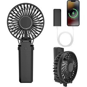 HandFan 5200 mAh Mini ventilador portátil USB limpiable, ventilador de batería recargable batería móvil Power, 5 velocidades,