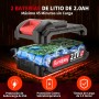 Sundpey Taladro Percutor a Bateria - 21V Atornillador Electrico con 2x2.0Ah Baterias, 45Nm Max Taladro Atornillador Batería