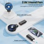 HandFan 5200 mAh Mini ventilador portátil USB limpiable, ventilador de batería recargable batería móvil Power, 5 velocidades,