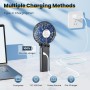 HandFan 5200 mAh Mini ventilador portátil USB limpiable, ventilador de batería recargable batería móvil Power, 5 velocidades,