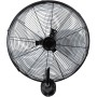 Ventilador de Pared 120W | Ventilador de Pared silencioso diseño Industrial oscilante y orientable Arrecife Ø55 cm Grande