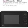 LG MH6535GIB - Microondas con grill, 1000 W, Smart Inverter, Display digital, Color Negro Transparente, 1000 W, 25 l