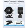 Ventilador Portátil de Clip, Mini Ventiladores de USB Recargable, Rotación de 720 Grados, 5 Velocidades con Pantalla LED,