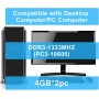 TECMIYO 8GB DDR3 (2x4GB) PC3-10600U Memoria RAM DDR3 1333MHZ DIMM DDR3-1333 UDIMM 2RX8 Dual Rank CL9 1.5V 240 Pin Unbuffered