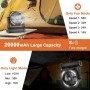 Ventilador de camping con linterna LED recargable 20000mAh Ventilador de tienda de campaña al aire libre con luz y gancho