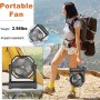 Ventilador de camping con linterna LED recargable 20000mAh Ventilador de tienda de campaña al aire libre con luz y gancho