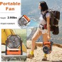 Ventilador de camping con linterna LED recargable 20000mAh Ventilador de tienda de campaña al aire libre con luz y gancho