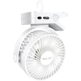 ELZO Ventiladores de sobremesa, Camping USB 12000mAh Silencioso Portátil Personal Recargable Ventilador de Mesa con 3