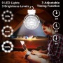 ELZO Ventiladores de sobremesa, Camping USB 12000mAh Silencioso Portátil Personal Recargable Ventilador de Mesa con 3