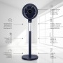 Ufesa 3D70 Ventilador Circulador de Aire con Oscilación 3D 360º, Multidireccional, 70W, 3 Velocidades, 3 Modos, 1m Altura,