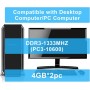TECMIYO 8GB Kit(2x4GB) DDR3 PC3-12800U DDR3 1600MHz 8GB Memoria RAM CL11 1.5V 240Pin Non-ECC Unbuffered UDIMM Módulo de Memoria