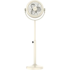 Cecotec Ventilador de Pie Retro EnergySilence 250 ClassicStyle Beige. 25W, Diámetro de 10", 3 Aspas Aerodinámicas, Inclinación