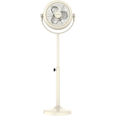 Cecotec Ventilador de Pie Retro EnergySilence 250 ClassicStyle Beige. 25W, Diámetro de 10", 3 Aspas Aerodinámicas, Inclinación
