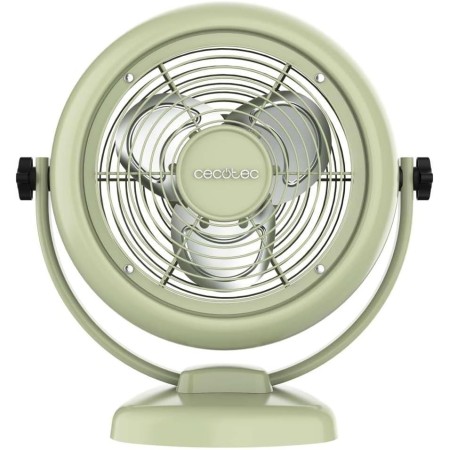 Cecotec Ventilador de Pie Retro EnergySilence 250 ClassicStyle Beige. 25W, Diámetro de 10", 3 Aspas Aerodinámicas, Inclinación