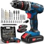FAHEFANA Destornillador Electrico 12V, Taladro Atornillador Batería con Bolso de Mano, Accesorios 25 Piezas, Mini Taladro con