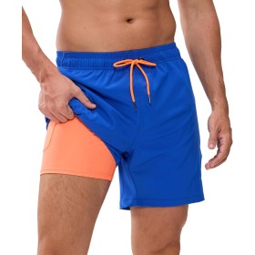 Kfnire Bañador Hombre con Forro Compresión y Bolsillos, Shorts de Baño para Natación Secado Rápido Hidrófugo Banador para Hombre