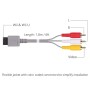 AUTOUTLET Cable De AV Wii U / 6 pies Will, 1.8M Composite Retro 3 RCA Plateado en Oro Cable Estándar de Audio y Video AV para