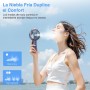 Ventilador Pulverizador de Mano, Mini Ventiladores de USB Recargable, 5 Velocidades con Pantalla LED, Base Desmontable, Potente