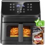 Cosori Freidora de Aire 5.5L Interior Metálico Real, Air Fryer Diseño Antióxido, Tecnología Calefacción Uniforme, 100 Recetas,