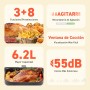 Cosori Freidora de Aire 5.5L Interior Metálico Real, Air Fryer Diseño Antióxido, Tecnología Calefacción Uniforme, 100 Recetas,