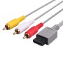 AUTOUTLET Cable De AV Wii U / 6 pies Will, 1.8M Composite Retro 3 RCA Plateado en Oro Cable Estándar de Audio y Video AV para