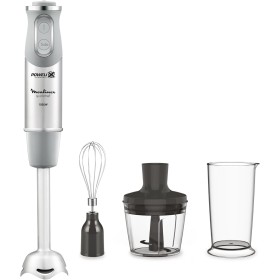 Moulinex QuickChef DD655D Batidora de Mano 1000 W, Regulador de 10 Velocidad Turbo, 3 Accesorios para Picar y Montar y Vaso