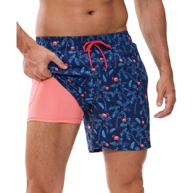 Kfnire Bañador Hombre con Forro Compresión y Bolsillos, Shorts de Baño para Natación Secado Rápido Hidrófugo Banador para Hombre
