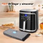 Aigostar Cube - Freidora de aire XXL, 1900W, 7L Air fryer. Libro de recetas incluido, panel LED táctil. Doble uso: con cesta o