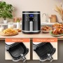 Aigostar Cube - Freidora de aire XXL, 1900W, 7L Air fryer. Libro de recetas incluido, panel LED táctil. Doble uso: con cesta o