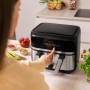Cecotec Freidora de Aire sin Aceite - 9L Divisible en 2 - Air Fryer Cecofry Dual 9000. 2850W, Dietética y Digital, Panel Táctil,