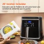 Aigostar Cube - Freidora de aire XXL, 1900W, 7L Air fryer. Libro de recetas incluido, panel LED táctil. Doble uso: con cesta o