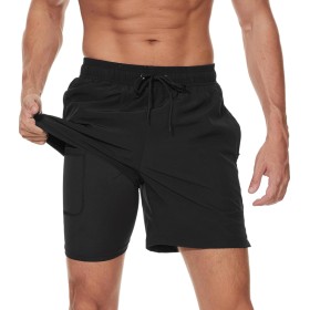 Kfnire Bañador Hombre con Forro Compresión y Bolsillos, Shorts de Baño para Natación Secado Rápido Hidrófugo Banador para Hombre