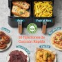 Cosori Freidora de Aire Grande con Doble Cesta 8,5L Air Fryer, Alta Pontencia y Velocidad, Max 8-10 Personas, 10 Funciones,