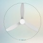 Cecotec Ventilador de Techo con Luz y Wifi EnergySilence Aero 5600 Black Aqua Connected. 40 W, 52” con 3 Aspas, Mando a