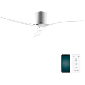 Cecotec Ventilador de Techo EnergySilence Aero 5500 Aqua IronWhite Connected, Motor DC 40W, Diámetro 132 cm, Bajo consumo, Wifi,