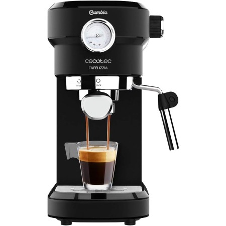 Cecotec Cafetera Express Cafelizzia 790 Steel para Espressos y Cappuccinos. 1350 W, Brazo portafiltros con Doble Salida y Dos