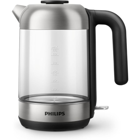 Philips Hervidor de Agua - 1.7L, Tapa con Resorte, Indicador Luminoso, Acero Inox, Base con Giro (HD9350/90)