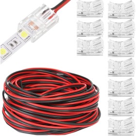 RUNCCI-YUN 20m Cable Extensión Tira LED Cable de Conexión DC 12V Cinta LED 2 Pin Cable Conector Banda LED Separable Extensio,