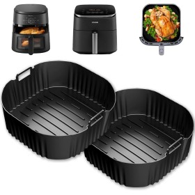 23cm Molde Silicona Freidora de Aire, 2PCS Caliente Air Fryer Accesorios Para Cosori 5,5L/6L/6,L, Philips Série 2000 6.2L