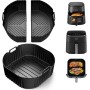 23cm Molde Silicona Freidora de Aire, 2PCS Caliente Air Fryer Accesorios Para Cosori 5,5L/6L/6,L, Philips Série 2000 6.2L