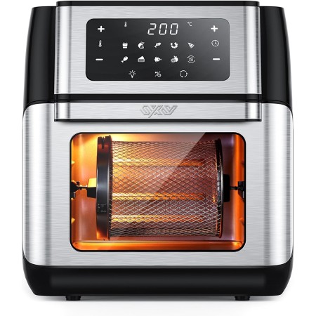 Innsky Freidora sin Aceite 10L, 1500W Freidora Aire con 10 Programas, Air Fryer con 6 Accesorios, Horno Aire Caliente,