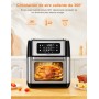 Innsky Freidora sin Aceite 10L, 1500W Freidora Aire con 10 Programas, Air Fryer con 6 Accesorios, Horno Aire Caliente,