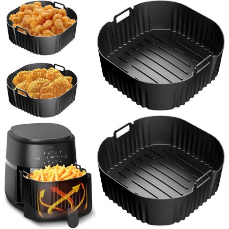 2pcs 19CM Molde Silicona Freidora de Aire, Accesorios Freidoras de Aire para Philips 4.2L Airfryer Série 2000 NA229/00,