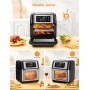 Innsky Freidora sin Aceite 10L, 1500W Freidora Aire con 10 Programas, Air Fryer con 6 Accesorios, Horno Aire Caliente,