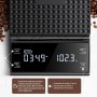 BKXCHA Báscula de Café Digital con Temporizador, Recargable Báscula de Espresso de Precisión 5 kg/0,1 g, con Pantalla LCD y