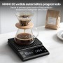 BKXCHA Báscula de Café Digital con Temporizador, Recargable Báscula de Espresso de Precisión 5 kg/0,1 g, con Pantalla LCD y