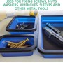 Juego de 3 Conchas Magnéticas de Fijación, Bandejas Magnéticas de Silicona, Bandejas Plegables, Accesorios de Taller para