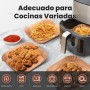 KitchenBoss Papel Para Freidora de Aire 100 Piezas: Papel Air Fryer Cuadrado 20-24CM, Desechable Antiadherente Impermeable a
