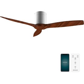 Cecotec Ventilador de Techo EnergySilence Aero 5500 Aqua IronDarkWood Connected, Motor DC 40W, Diámetro 132 cm, Bajo consumo,