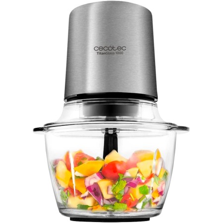 Cecotec Picadora ChopBeat 2000 Vindaloo Glass, 500W de Potencia, Pica, Trocea y Corta, Cuchilla de 4 Hojas de Acero Inoxidable,